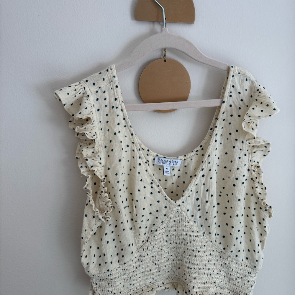 Patrons of peace polka dot crop top